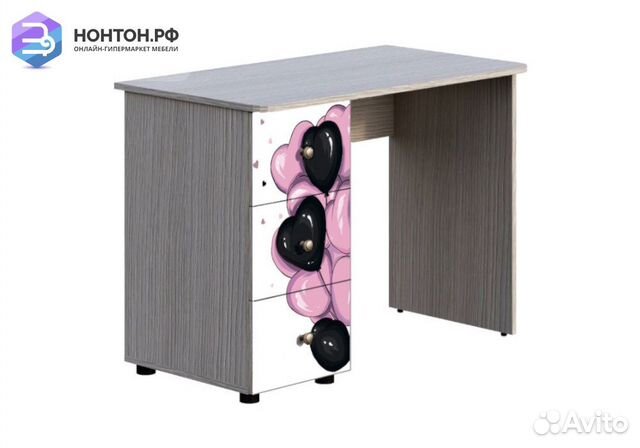 Письменный стол Мийа-3А ясень шимо светлый / белая