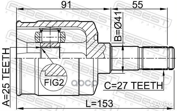 Шрус внутренний 25X41X27 1211efmt Febest