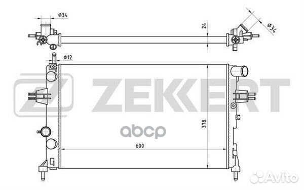 Радиатор охл. дв. Opel Astra G 98- Zafira A 99