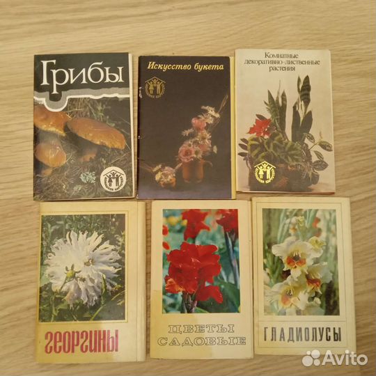 Комплекты открыток СССР с фото цветов и грибов