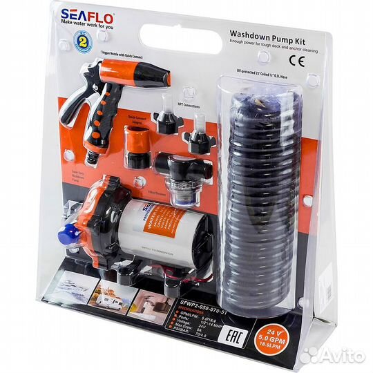 Помывочный комплект для палубы seaflo 18,9 л/м 12В