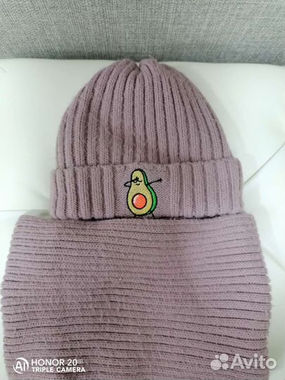 Шапка и снуд зимний для девочки