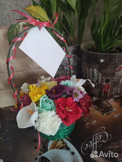 Цветы, букет, Весенняя корзина цветов