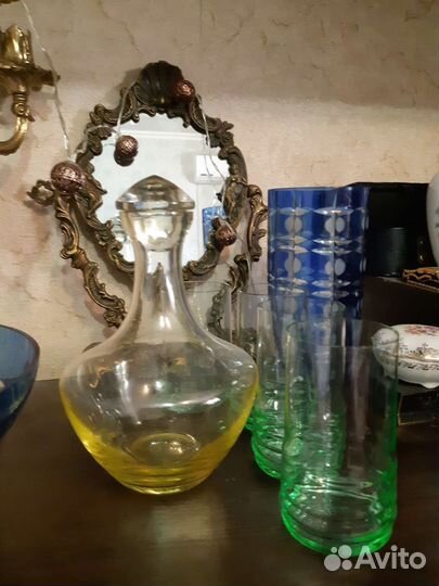 Посуда цветное стекло времен СССР