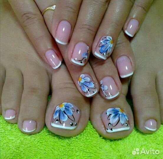 Педикюр с покрытием гель лак