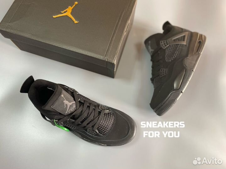 Кроссовки Nike air jordan 4 retro black cat