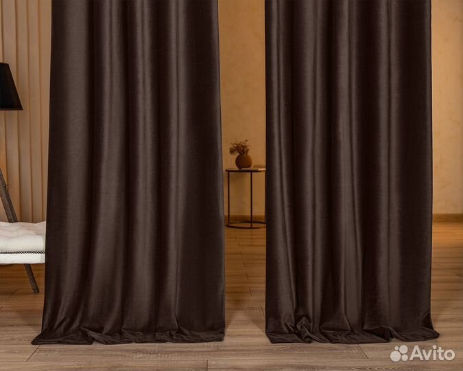 Портьеры бархат Богема Шоколад шторы
