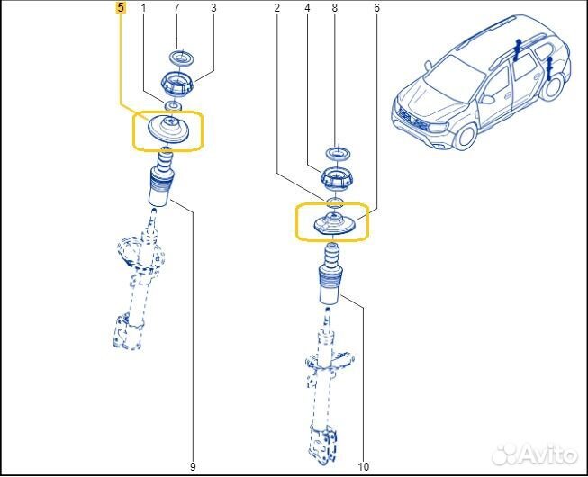 Опора пружины задняя Renault Duster F4R 2021