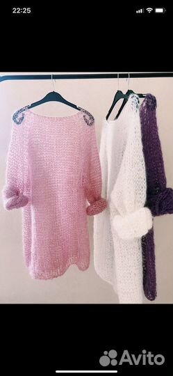 Вязаная паутинка ручной работы из плотного мохера