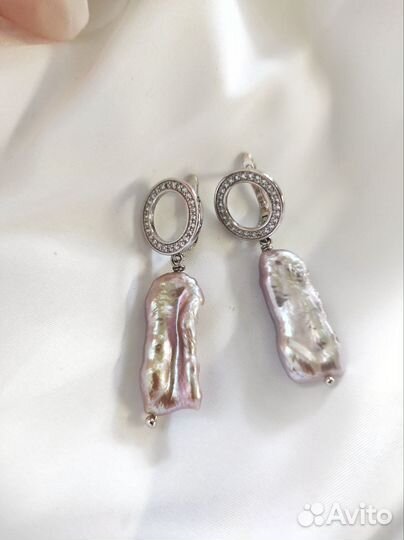 Серьги с барочным жемчугом