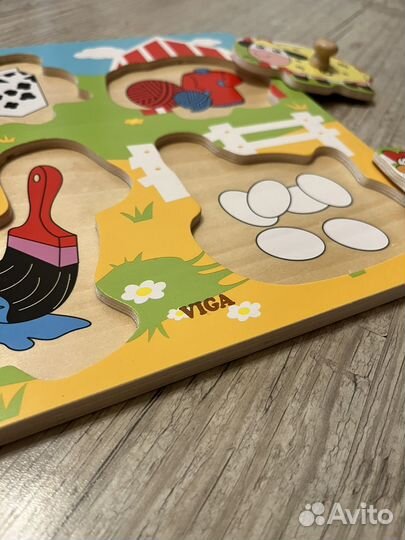 Рамка-вкладыш развивающая игра viga