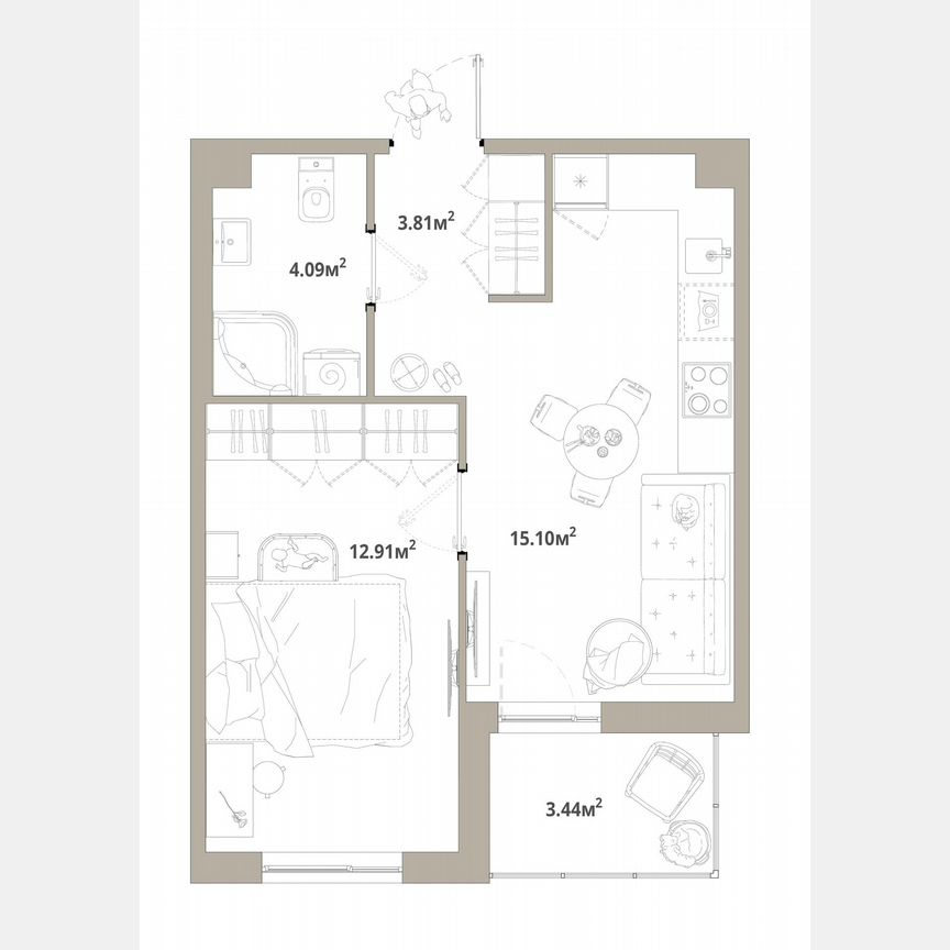 1-к. квартира, 37,6 м², 11/12 эт.