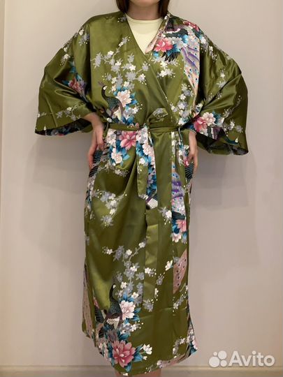 Халат женский шелковый