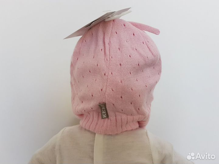 Шапка для новорожденного розовая х/б Kerry р44 46