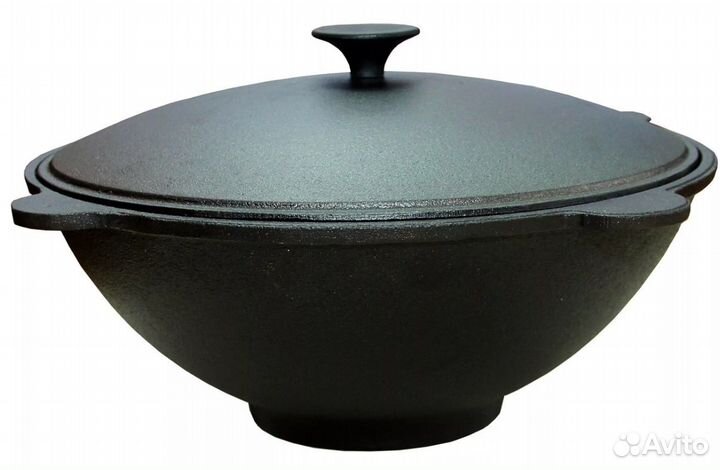 Казан чугунный узбекский с крышкой для плова