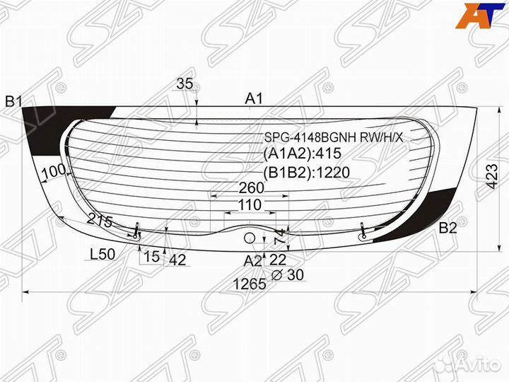 Стекло заднее hyundai solaris I 5D хб