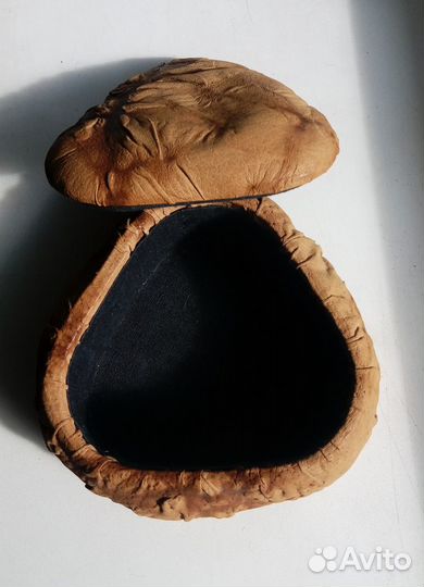 Кожаная шкатулка винтаж ручная работа Рига