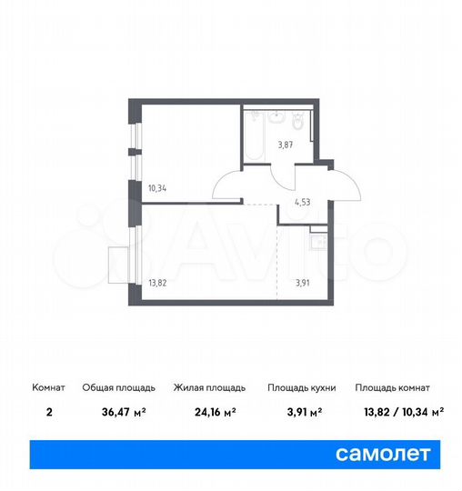 2-к. квартира, 36,5 м², 17/17 эт.