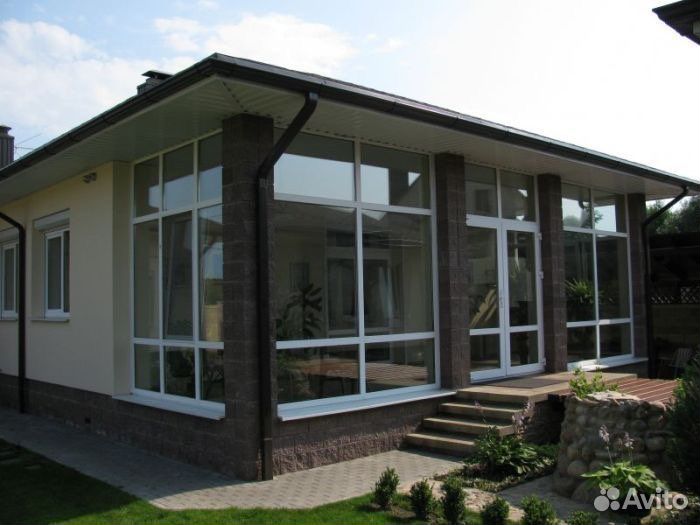 Остекление террасы алюминиевое, пвх