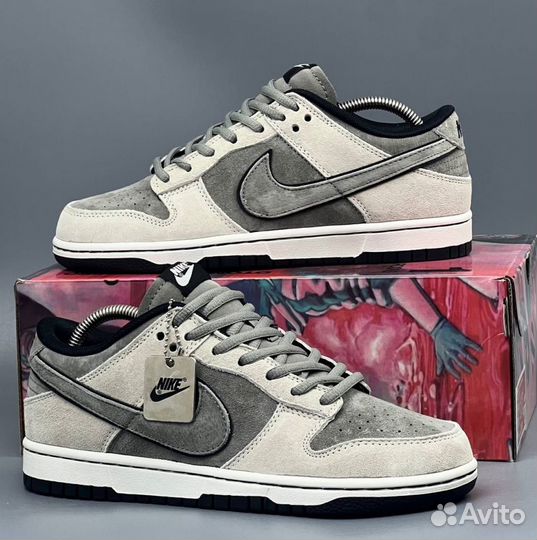 Серые кроссовки Nike Dunk SB Katushiro