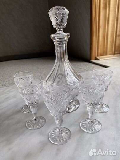 Графин с рюмками богемия