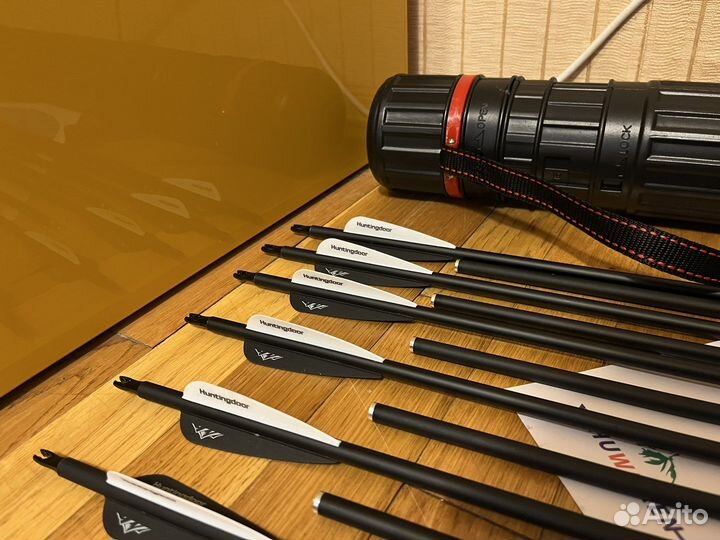 Карбоновые стрелы для лука 30’ 12 шт с тубусом