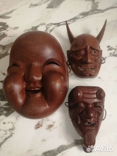 Японские маски Hannya Okina Okame, театр