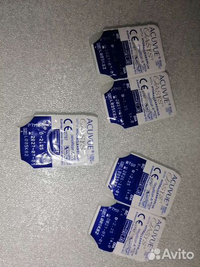 Жидкость для линз, линзы Acuvue Oasys 5 шт - 2.25