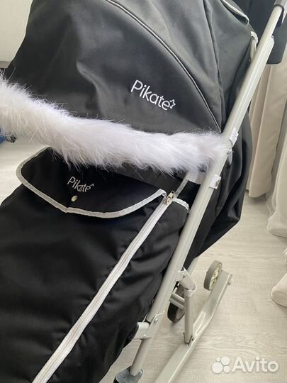 Санки коляска pikate черные