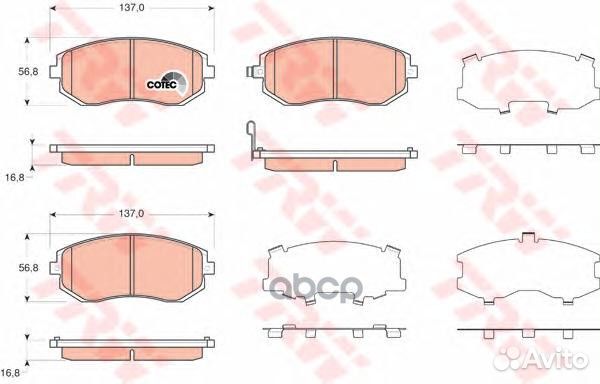Колодки тормозные дисковые перед subaru FOR