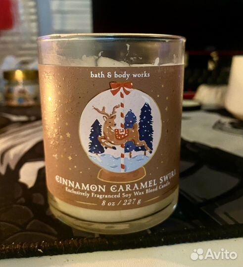 Bath body works свеча Cinnamon Caramel
