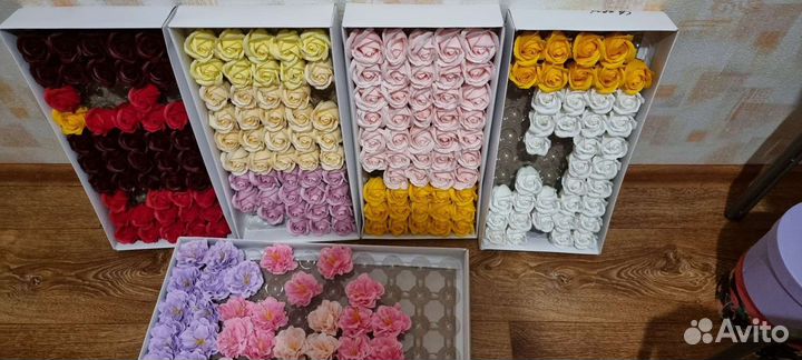 Мыльные розы в коробке
