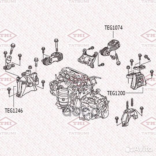 Опора двигателя передняя правая TEG1246 tatsumi