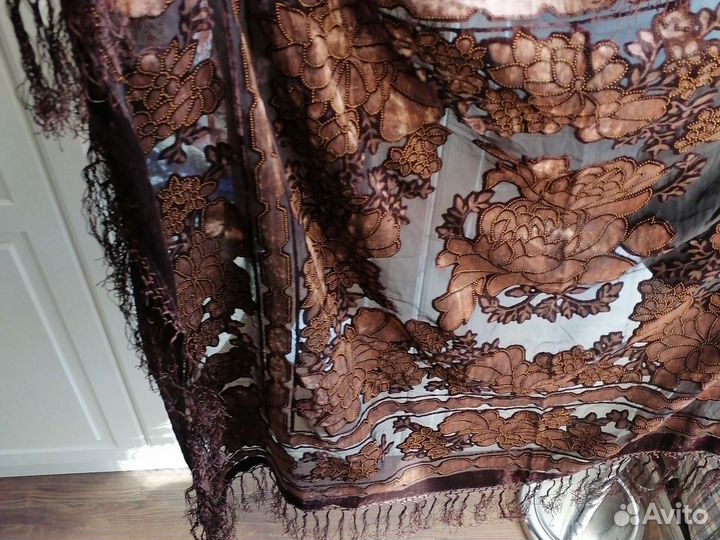 Платки бархат на шифоне винтаж СССР