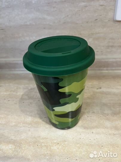 Стакан для кофе / чая керамический с крышкой новый