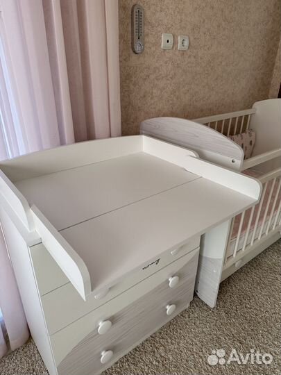 Комод buburu Baby с пеленальным столом белый 4ящик