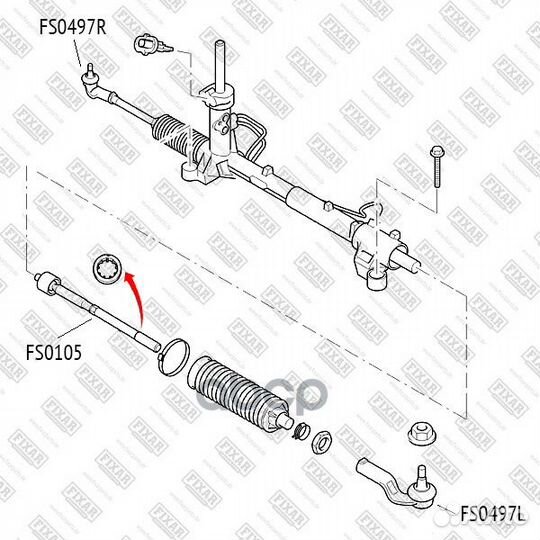 Тяга рулевая ford Focus 04- LR front FS0105 fixar