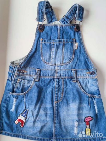 Джинсовый комбинезон и кофта для девочки