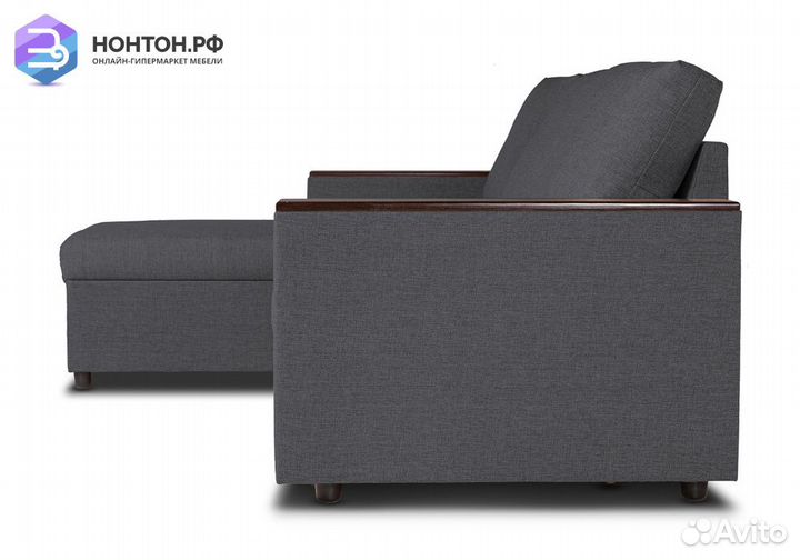 Диван угловой дельфин Тайлер темно-серый