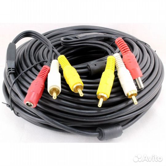 Удлинитель видео камеры 50м 2RCA+питание 12222