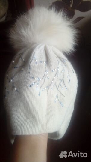 Шапка зимняя с натур.помпоном р 52