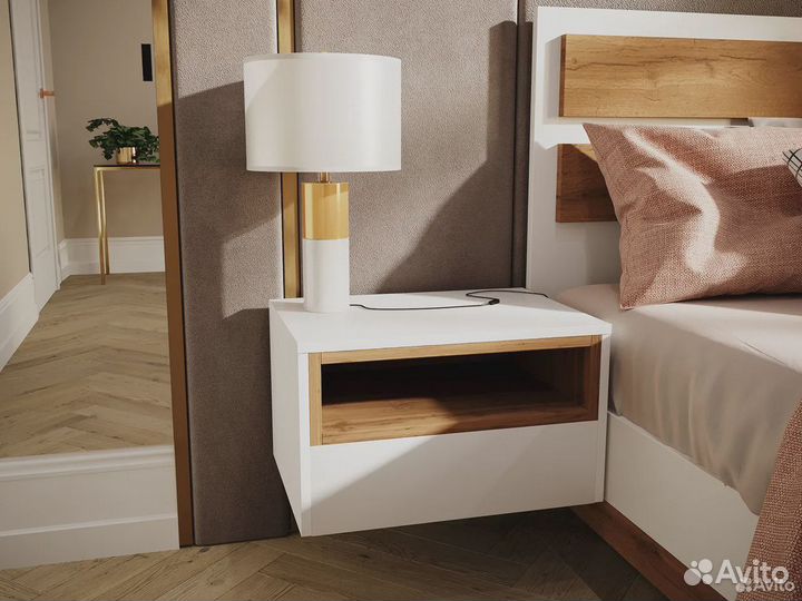 Кровать Rialto Парящая Белый Дуб Вотан 140х200