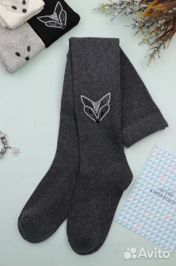 Колготки детские Лисичка 116-128, со стразами