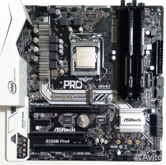 Материнская плата Socket LGA1151 ASRock B250M PRO4