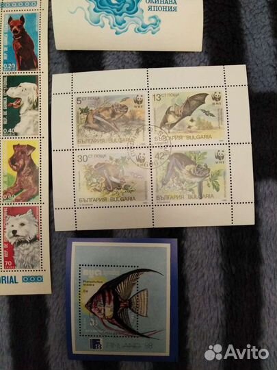 Марки почтовые.Животные.Блоки