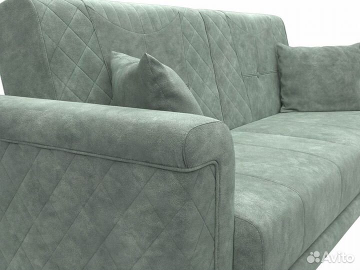 Диван прямой Неаполь, велюр, brut 08 зеленый