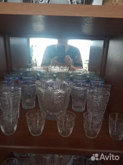 Стаканы хрусталь, стаканы стекло, ваза хрусталь