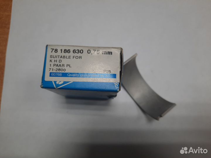 Вкладыши шатунные deutz 78186630