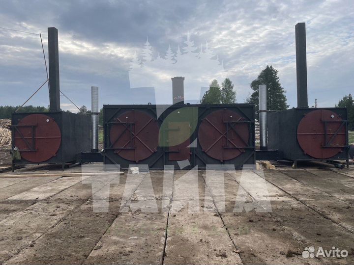 Углевыжигательные печи двухретортные до 50 тонн/ме