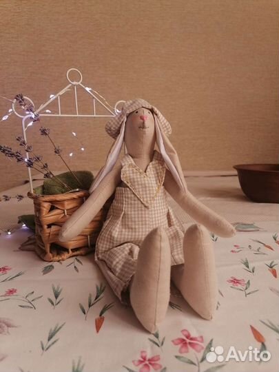 Кукла тильда ручной работы зайка кролик тильда